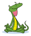 Connection Lizard in a lotus pose